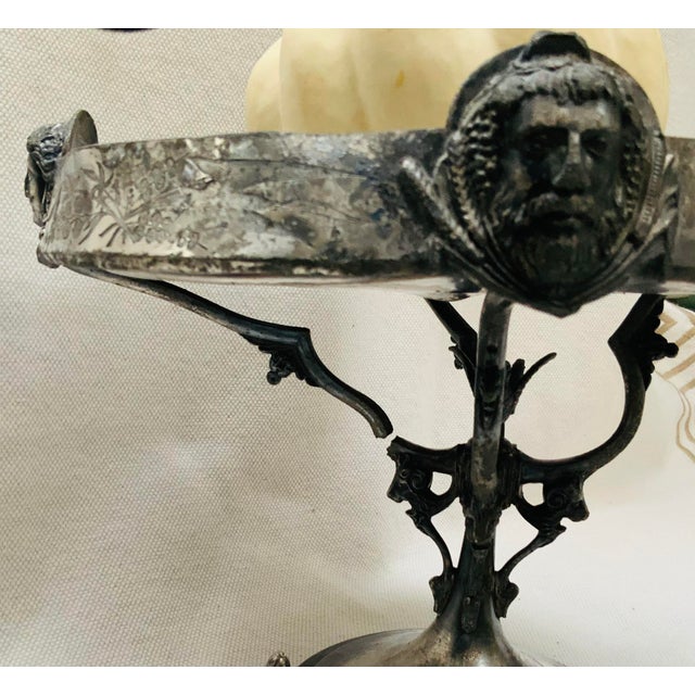 19th Century American Victorian Figural Silver-Plate Centerpiece Tazza For Sale - Image 10 of 18