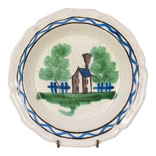 19th Century French Rouen Ceramic Plate For Sale