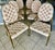 Set of six (6) brass dinning arm chairs for Mastercraft furniture of Grand Rapids. With original tufted salmon pink...