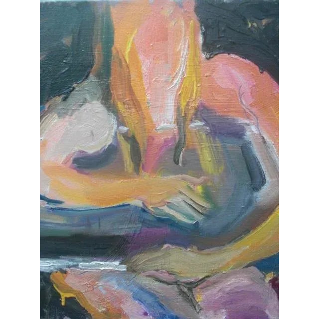 Mid-Century Modern Mid Century Modern Impressionist Nude Holding Painting For Sale - Image 3 of 12