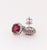 Metal Beautiful Ruby Stud Earrings W Earth Mined Diamonds in Solid 14k Gold Round 10mm-Set of 2 For Sale - Image 7 of 9
