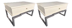 1970s Lacquered and Metal Chrome Side Tables by Mario Sabot-a Pair