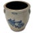 Ceramic Rare Small 1 Gallon Size Antique Evan Jones Pittston Pennsylvania Blue Decorated Stoneware Cream Jar With Handles For Sale - Image 7 of 12