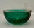 Small Vintage Green and Yellow Geode Bowl attributed to Murano. 2"H x 4"D