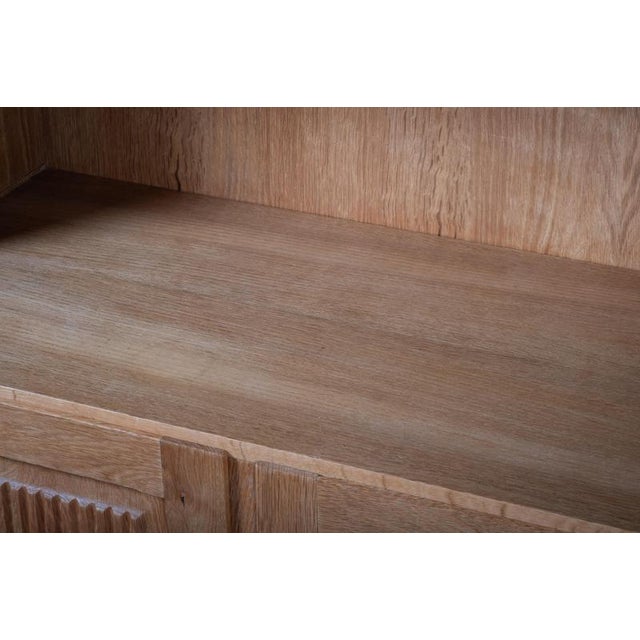 Brown Brutalist Oak Bookcase by Henning Kjærnulf, Denmark, 1960s For Sale - Image 8 of 10