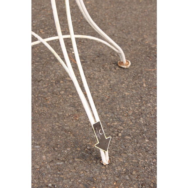 Vintage Wrought Iron Round Outdoor Garden Accent Table For Sale - Image 11 of 12