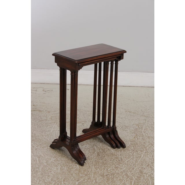 Theodore Alexander Set of 3 Mahogany Nesting Tables For Sale - Image 15 of 17
