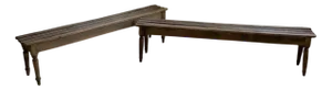 Vintage Benches with Oak and Beech Slats, 1950, Set of 2