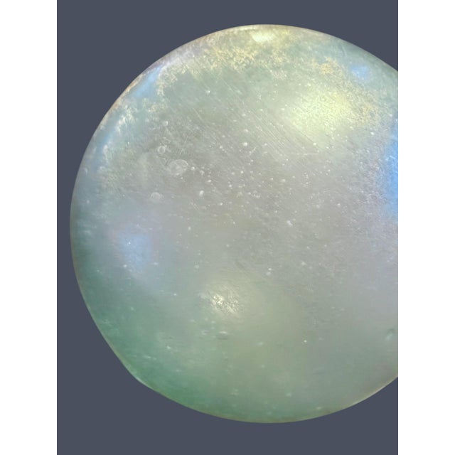 1920s Antique Glass Fishing Float-6'' Sea Glass Buoy-Coastal Nautical Decor-Japanese For Sale - Image 5 of 8