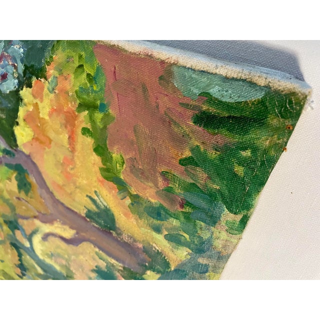 Late 20th Century Vintage Impressionist Landscape Painting on Canvas For Sale - Image 5 of 8