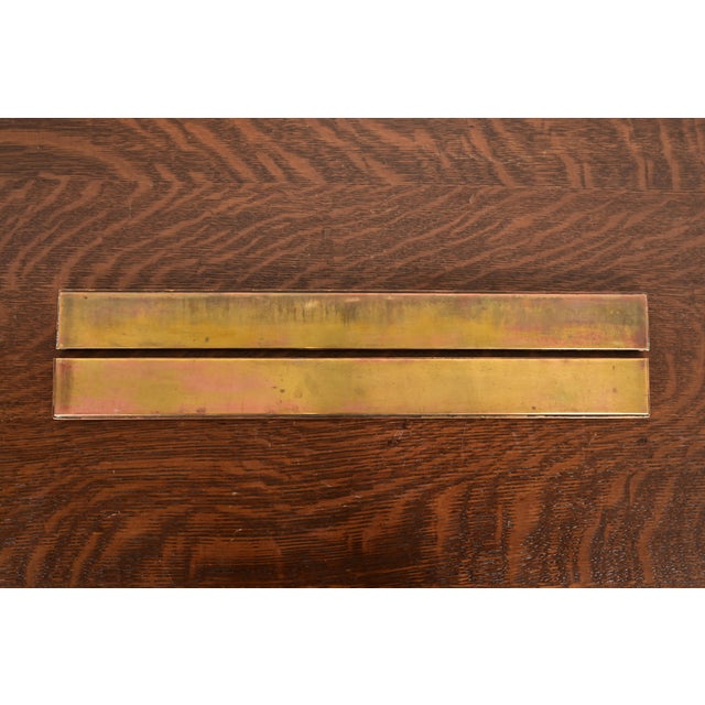 Tiffany Studios New York Zodiac Bronze Blotter Ends With Leather Desk Blotter For Sale - Image 13 of 16