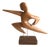 1950s Carved Wooden Sculpture of Leaping Man Mounted on Wood Base For Sale