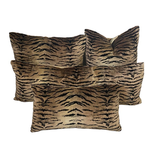 Designer Animalia Velvet Tiger Pillow For Sale - Image 4 of 6