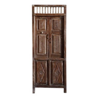 Antique Hand-Carved Teak Wood Garden Door | Authentic Architectural Statement Piece 84x31 For Sale