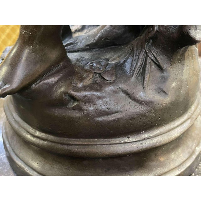 Bronze Depicting Two Children by Moreau, 20th Century For Sale - Image 14 of 16