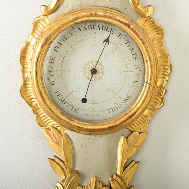 French 19th Century Gilt & Painted Barometer For Sale In Baton Rouge - Image 6 of 10