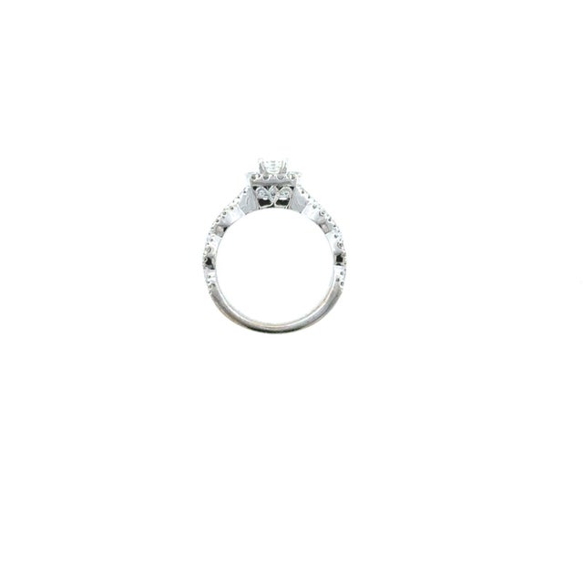 Neil Lane 0.60ctw Princess Cut Halo Diamond Engagement Ring 14k White Gold Sz 5 For Sale - Image 4 of 5