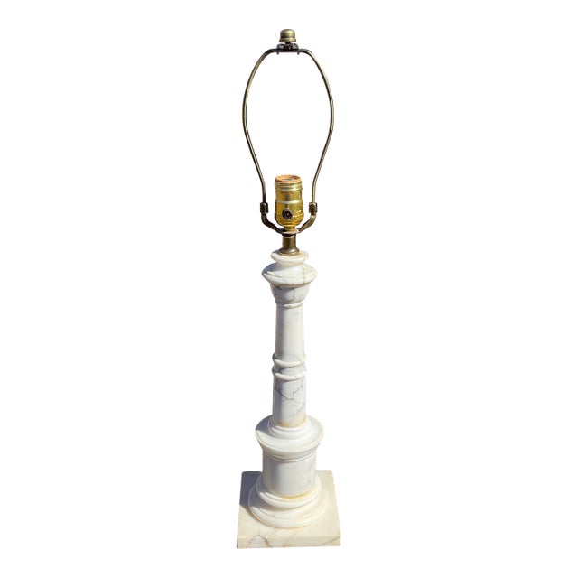 Antique Neoclassical Marble Italian Lamp Circa 1920's For Sale