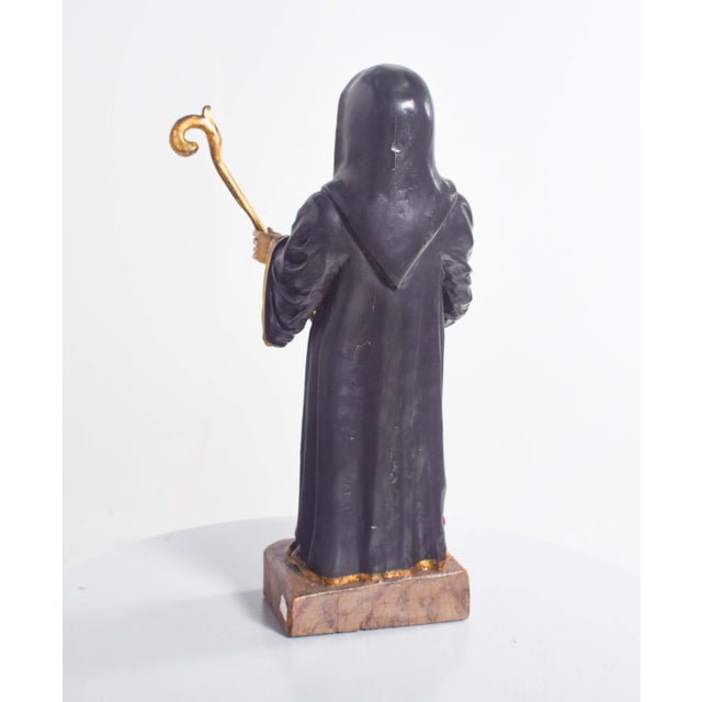 Wooden Sculpture of Saint Benedict, 1890s For Sale - Image 11 of 11
