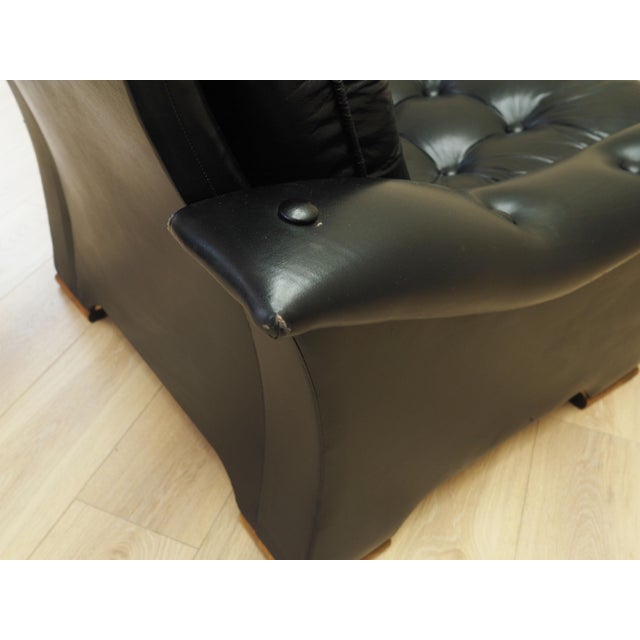 Italian Black Armchair, 1980s For Sale - Image 14 of 18