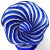 Mid-Century Modern Vintage Murano AVeM Swirling Sapphire Blue Clear Stripes Italian Art Glass Ruffle Rim Flower Vase For Sale - Image 3 of 4