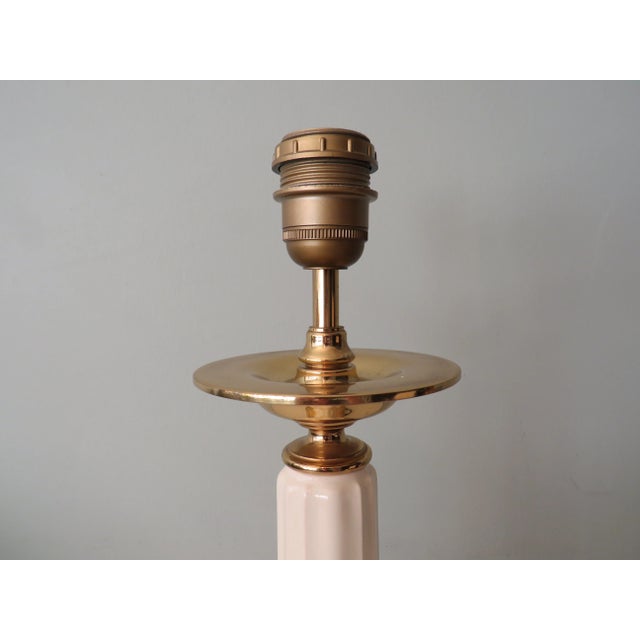 Table Lamp in Ceramic and Brass, Belgium, 1970s For Sale - Image 4 of 8