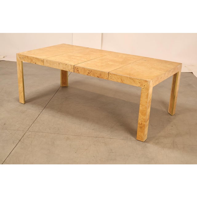 Thomasville Thomasville Burl Wood Square Dining Table With 2 Leaves For Sale - Image 4 of 18