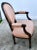 Wood Carved Wood Bergere Chair Louis XVI Style Medallion Oval Back Pink Fabric 50s For Sale - Image 7 of 13