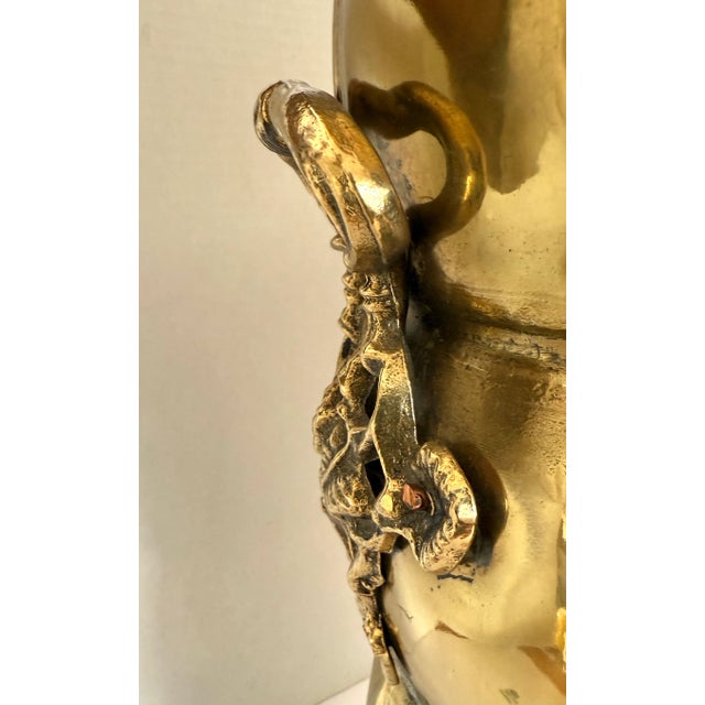 Art Nouveau 20th Century Round Brass Umbrella Stand For Sale - Image 3 of 7