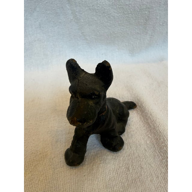 1920s Cast Iron Terrier Hubley With Faded Red Collar For Sale - Image 11 of 12
