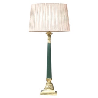 Brass Corinthian Column Table Lamp, 1890s For Sale