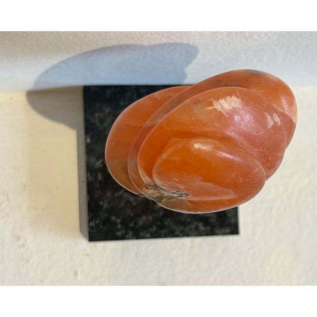 2000 - 2009 Carved Alabaster Stone on Marble Base Signed “ea” For Sale - Image 5 of 5