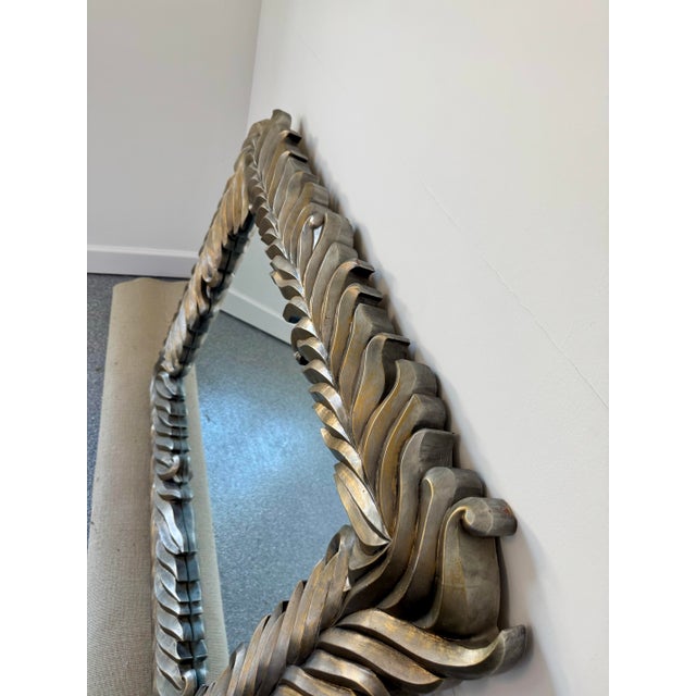 Glass Pair Available. Monumental 20th Century Silvered Acanthus / Palm Frond Mirror by Century Furniture For Sale - Image 7 of 7