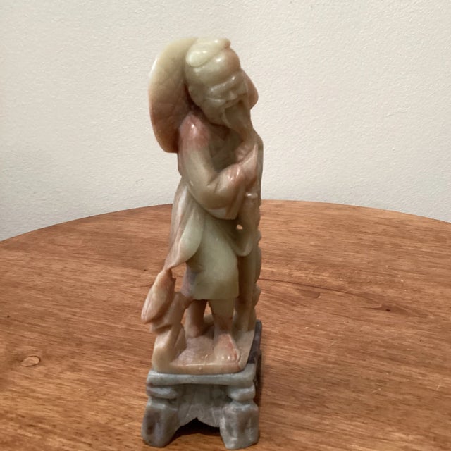 Up for sale is a high quality hand carved antique Chinese Shoushan stone figural sculpture. This beautiful dense hard...