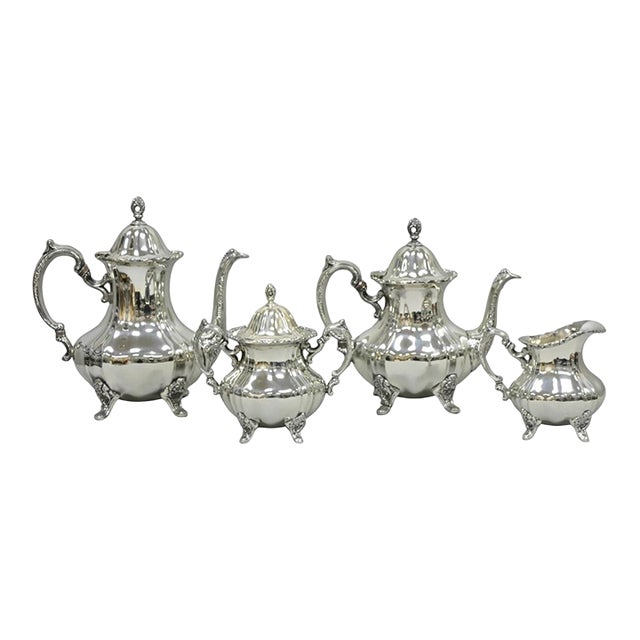 Vintage Towle Grand Duchess Victorian Silver Plated Tea Service Set - 4 PCS For Sale