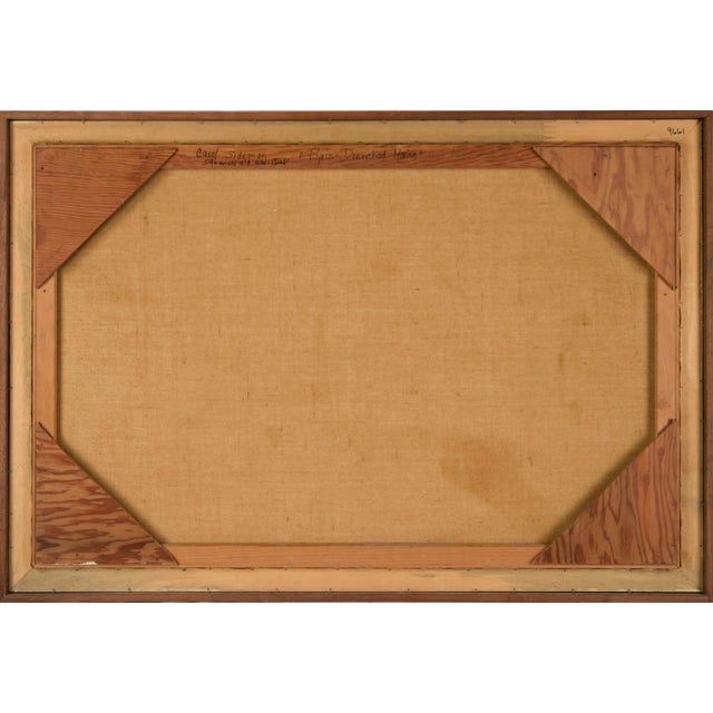 "Rain-Drenched Marina" Mid Century Modern Oakland Seascape in Oil on Linen by Carol Sideman For Sale - Image 9 of 9