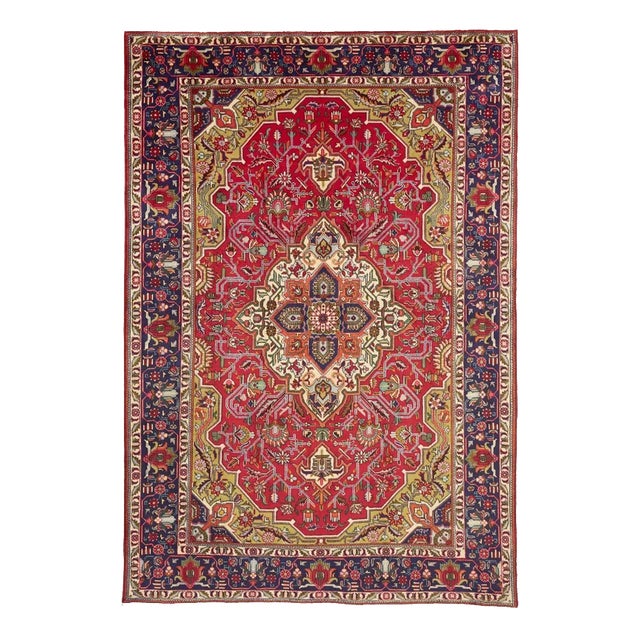 Middle Eastern Hand-Knotted Tabriz Rug For Sale