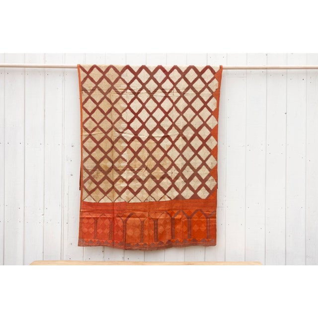 Fine Saffron Bagh Phulkari Silk Throw For Sale - Image 10 of 10