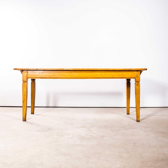Vintage Rectangular Angular French Dining Table in Faux Wood, 1920s For Sale - Image 9 of 9