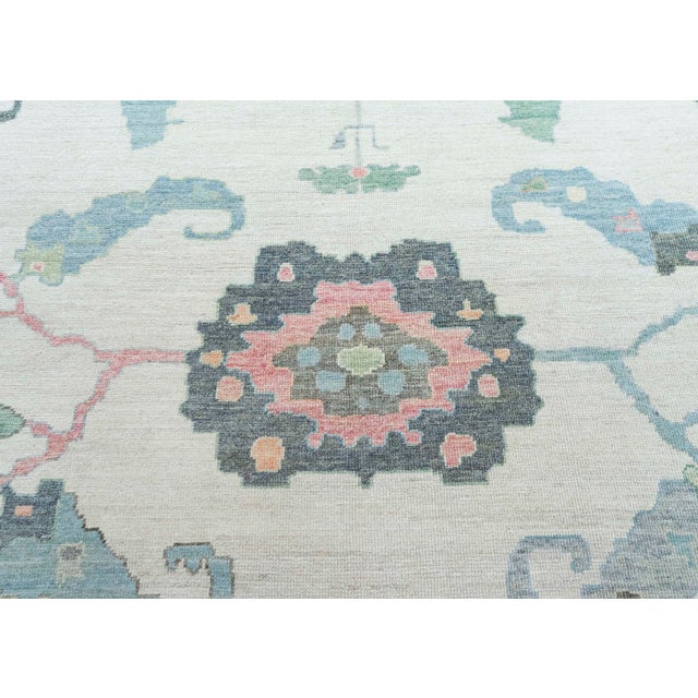 Turkish Oushak Rug 12'2" x 15'7" #20298 For Sale - Image 4 of 8