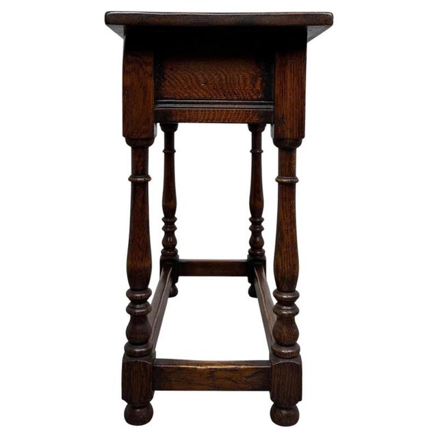 Antique 20th Century Oak Side Table For Sale - Image 6 of 12