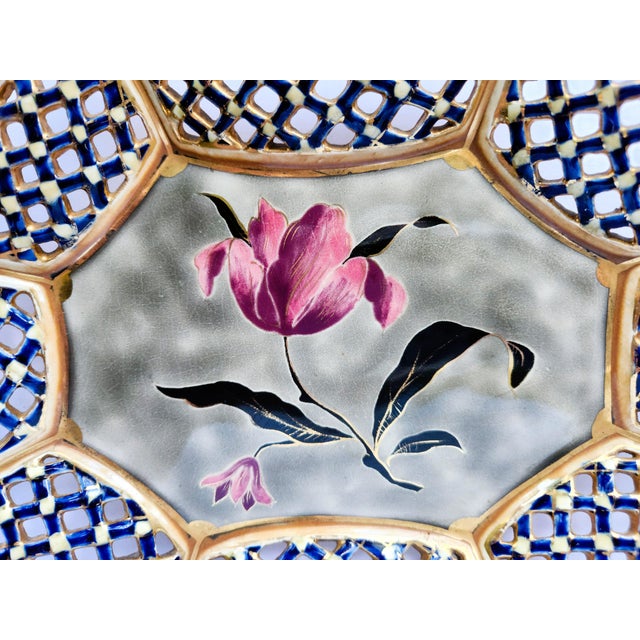 Victorian Late 19th Century Victorian Octagonal Reticulated Plate For Sale - Image 3 of 11