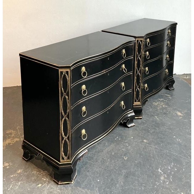 Vintage Hickory Chair Bow Front Chippendale Chest of Drawers - A Pair For Sale - Image 12 of 14