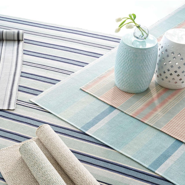 Contemporary Dash & Albert by Annie Selke Shore Stripe Woven Cotton Rug, 9' x 12' For Sale - Image 3 of 6