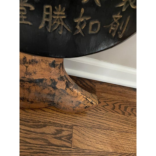 Wood Vintage Hand Carved Japanese Wooden Apothecary Trade Sign For Sale - Image 7 of 8
