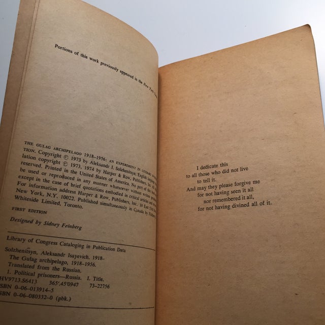 1974 The Gulag Archipelago Book by Aleksandr I. Solzhenitsyn Chairish