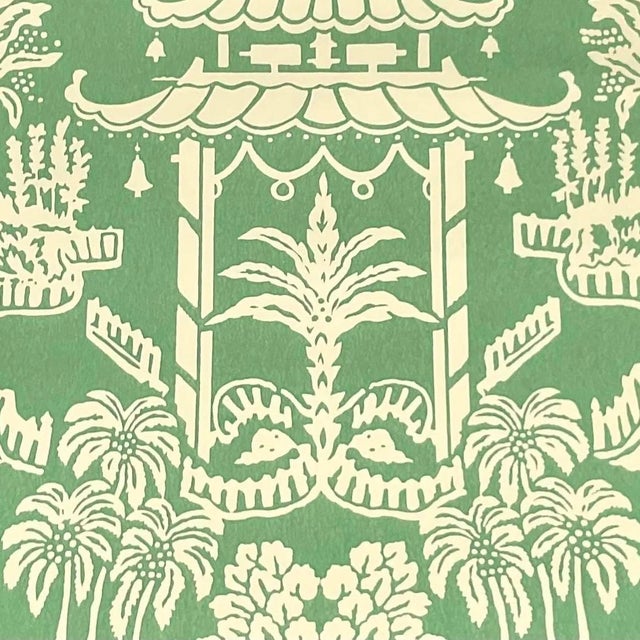 Vintage Boho Brunschwig & Fils Lhasa Hand Printed Double Roll Wallpaper For Sale - Image 9 of 14