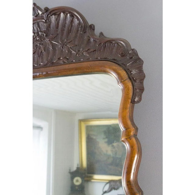 Wood Rococo Style Carved Wooden Mirror, 1930s For Sale - Image 7 of 15
