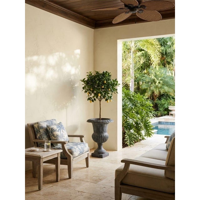 Classic Neoclassical Cast Iron Garden Urn With Distressed Bronze Finish For Sale - Image 12 of 12