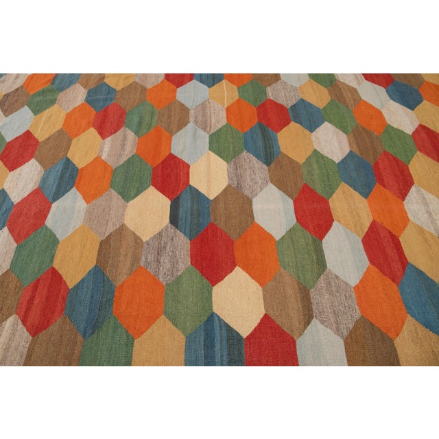 21st Century Modern Kilim Wool Rug For Sale - Image 9 of 13